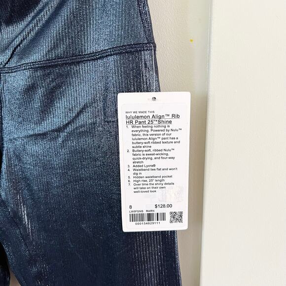 NEW Lululemon Align™ High-Rise Ribbed Legging 25" Blue Shine Women's Size 8 - Picture 9 of 9